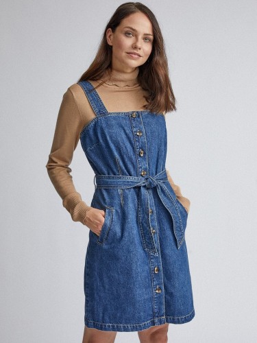 denim pinafore dress dorothy perkins