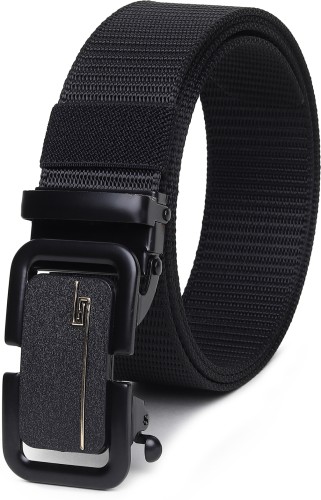 Buy Men Black Print Genuine Leather Belt Online - 736988