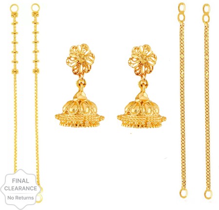 Latest 3 gram gold earrings designs online  Kalyan Jewellers