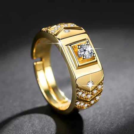 18K-TRI-GOLD TRIPLE BAND, ROLLING RING