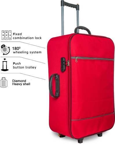 Frontsy Trolley bags Travel Bags Tourist Bags Suitcase Luggage Bage  Expandable Cabin  Checkin Set  24 inch blue  Price in India  Flipkart com