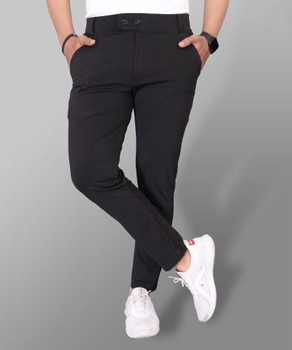 Buy Women Black Solid Regular Fit Parallel Trousers  Trousers for Women   Sassafrasin
