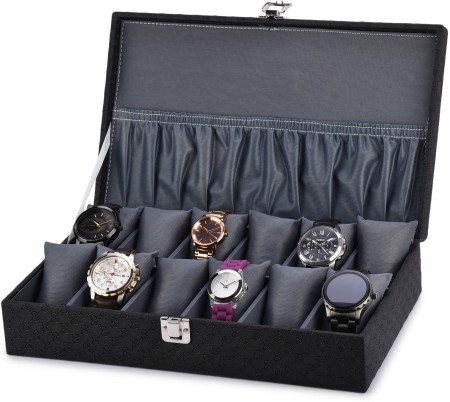 Buy LEDO Present Watch Box Case Organizer in 12 slots of Watches (Royal  Black) Online at Best Prices in India - JioMart.