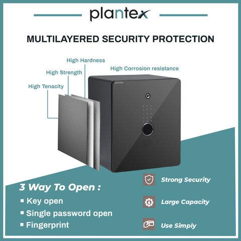 Locker Panel Led Plantex Locker for Home with Front Glass Panel, Fingerprint & LED Touch ...