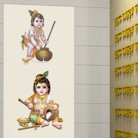 god & god's 70 cm Shri Bal Gopal Krishan Ji Off Wall Sticker Self ...