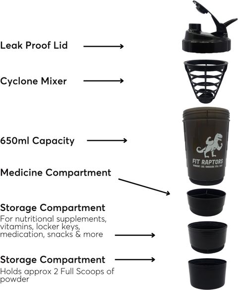 FITRAPTORS Spider Shaker with cyclone mixer 1 Tablet tray 2 storage ...