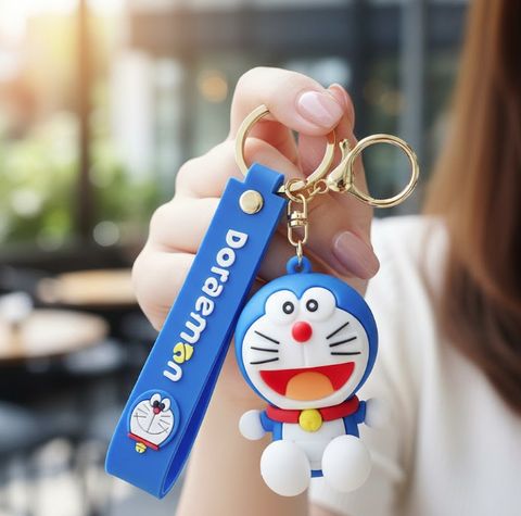 gadgetschroma Doraemon 3D Silicone Keychain - Premium Blue Strap ...