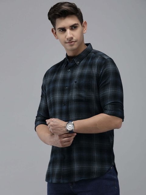 THE BEAR HOUSE Men Slim Fit Checkered Casual Shirt - Image 8