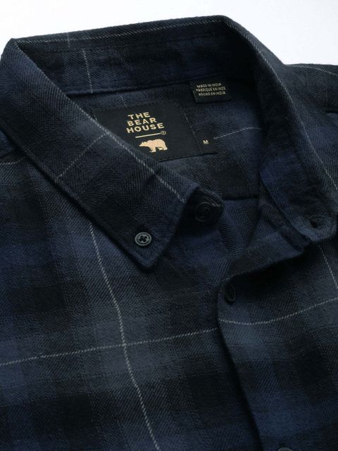 THE BEAR HOUSE Men Slim Fit Checkered Casual Shirt - Image 6