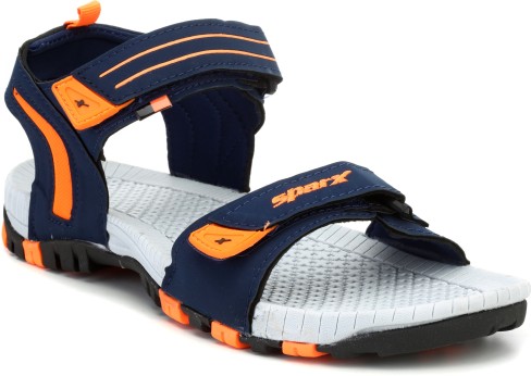 sparx navy blue orange sandals