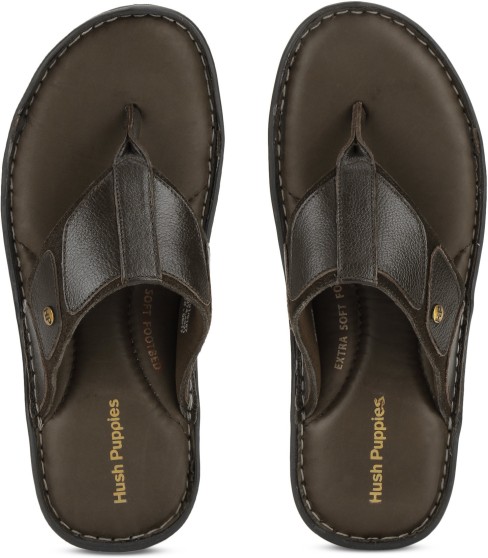 hush puppies men's rebound leather flip flops thong sandals