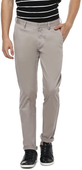 Allen Solly Slim Fit Men Grey Trousers 