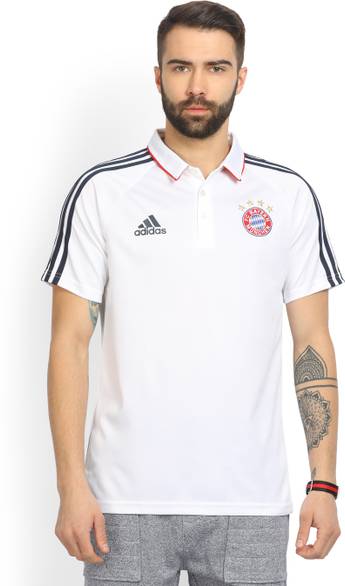 Adidas Bayern Munich Solid Men Polo Neck White T Shirt Reviews Latest Review Of Adidas Bayern Munich Solid Men Polo Neck White T Shirt Price In India Flipkart Com