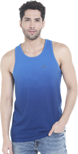 Jack Jones Solid Men Round Crew Blue T 