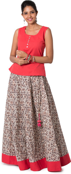 Maybell Women Ethnic Top Skirt Set 