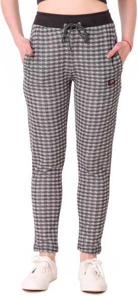 checkered track pants womens