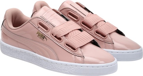 puma basket heart patent pink