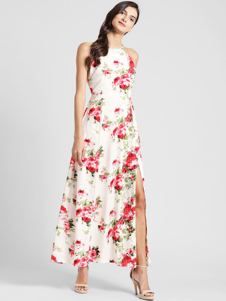 pluss women maxi beige dress