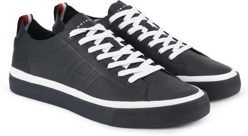 tommy hilfiger unlined low cut leather sneaker