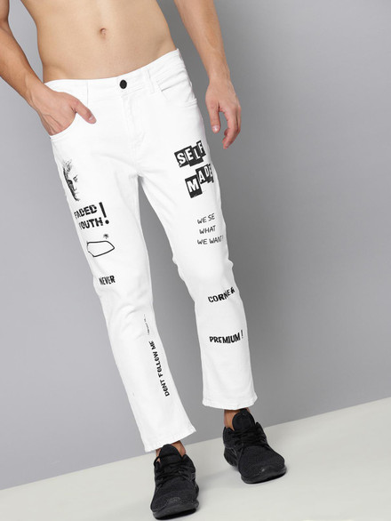 Kook N Keech Skinny Men White Jeans 