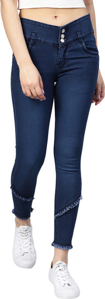 Purple Feather Skinny Women Dark Blue 