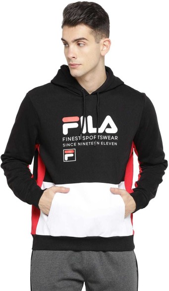 fila full sleeve solid men's sweatshirt