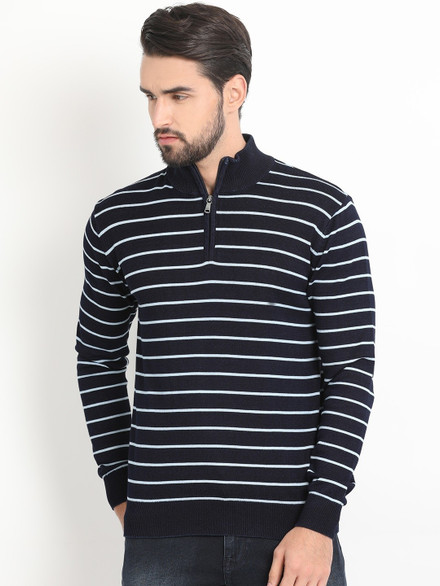 Neck Casual Men Multicolor Sweater 