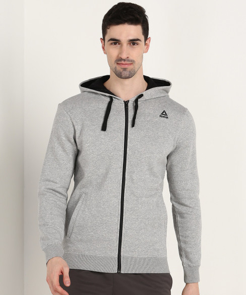 reebok full sleeve solid men sweatshirt