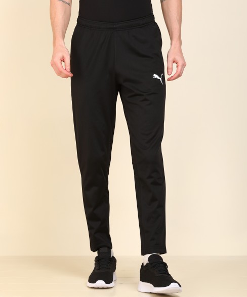 puma solid men's black track pants