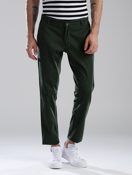 Hubberholme Slim Fit Men Green Trousers 