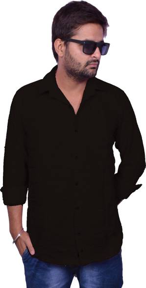 Nation Polo Club Men Solid Casual Black Shirt Reviews Latest