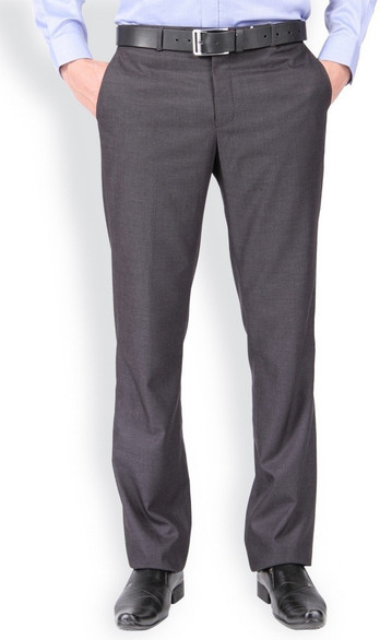 Blackberrys Slim Fit Men Grey Trousers 