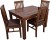 induscraft solid wood 4 seater dining set(finish color - dark natural)