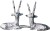 art n hub fengshui luck symbol deer couple / animal figure statue - white metal silver plated handi