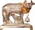 art n hub kamdhenu cow and calf pooja mandir idol - home décor gift statue(h-6 cm) decorative show