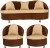 gioteak roller coaster fabric 3 + 1 + 1 cream sofa set