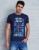 metronaut graphic print men round or crew dark blue t-shirt MS17CN034