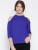 u&f casual 3/4 sleeve solid women light blue top