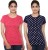 69gal printed women's round neck multicolor t-shirt(pack of 2) 105WPtedN2NF