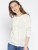 u&f casual 3/4 sleeve solid women white top
