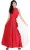 goswankyy women maxi red, white dress GSG906