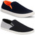 chevit men's combo pack of 2 black & blue slip on sneakers for men(multicolor)
