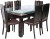 parin glass 6 seater dining set(finish color - brown)