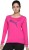 puma solid women round neck pink t-shirt 59213224