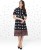 anmi women's ikat flared kurta(black) AS17K035B-Black