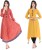 stylum casual printed women kurti(pack of 2, red, yellow)
