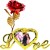 lata red rose 24k gold flower with photo frame red, gold rose artificial flower(10 inch, pack of 1)