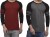 uzee solid men round or crew multicolor t-shirt(pack of 2) grey maroon1