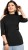 alc creations casual 3/4 sleeve solid women black top