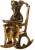 dreamkraft white metal gold plated resting ganesha showpieces /idol on chair for home decor and gif
